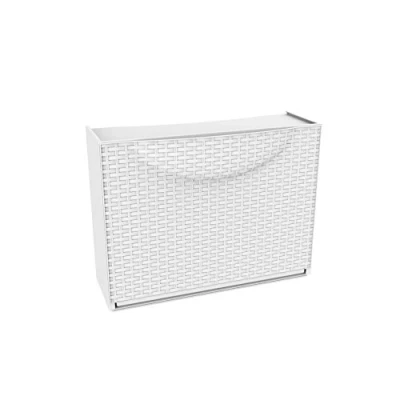 Afbeelding van Terry Harmony Box Schoenenkast, wit, rotan afwerking, 51 x 19 39 cm