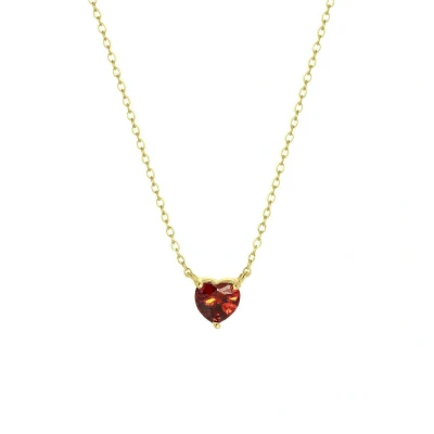 Afbeelding van Lucardi LOVE Month Stones HART Ketting, Dames, Maat: One Size, Red january