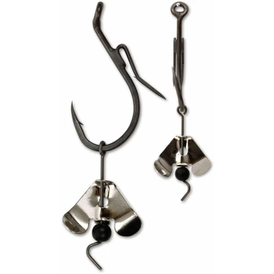 Afbeelding van Black Cat Buzzer Hook DG Silver 7/0 (3 stuks) Meerval visspullen haken