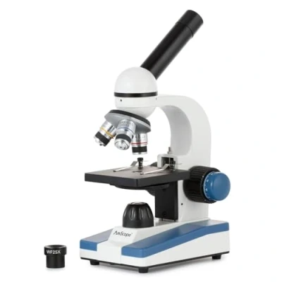 Afbeelding van AmScope M150C I optische volledig metalen lenzen accu led studentenmicroscoop voor biologische verbindingen, 40X 1000X