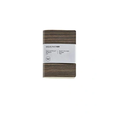 Afbeelding van Miquelrius Gerecycled notitieboek, papieren omslag in houtlook, DIN A6, 105 x 148 mm, 96 gladde pagina&#039;s à 90 g/m², ivoorkleurig, houtdesign