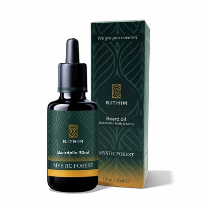 Afbeelding van Rithim® Mystic Forest Baardolie 30 ml Baardverzorging Mystieke bosgeur Gevoelige huid Baardvoeding met o.a. laurier &amp; druivenpitolie