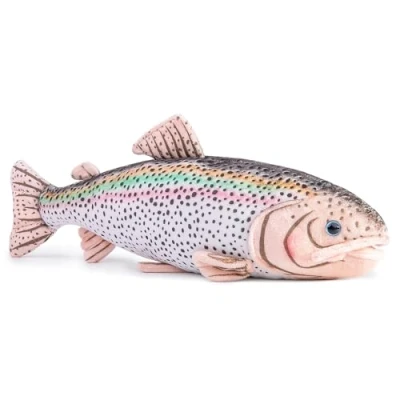 Afbeelding van lilizzhoumax Rainbow Forel vis, pluche dier, 42 cm, gesimuleerd regenboogforel, Kawaii realistische speelgoed voor wilde dieren, cadeau kinderen