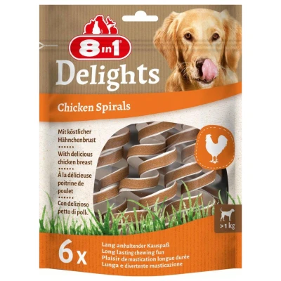 Afbeelding van 8in1 Delights Chicken Spirals Hondensnacks Kip 60 g 6 stuks