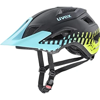 Afbeelding van uvex access lichte MTB helm voor dames en heren individueel passysteem geoptimaliseerde ventilatie black aqua lime matt 57 62 cm