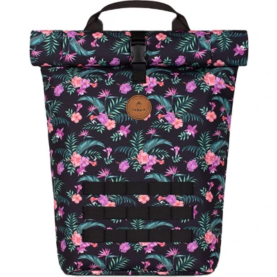 Afbeelding van Rugzak Cabaïa Starter Valladolid Black With Purple Flowers Medium