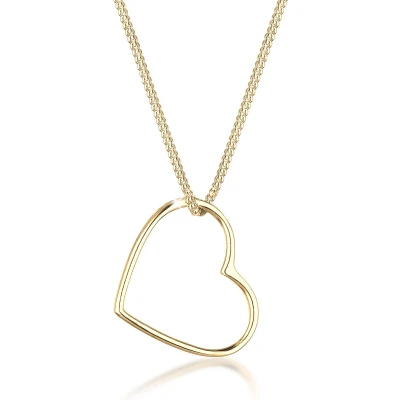 Afbeelding van Elli Heart CUT OUT Ketting goldcoloured, Dames, Maat: 45, Gold coloured