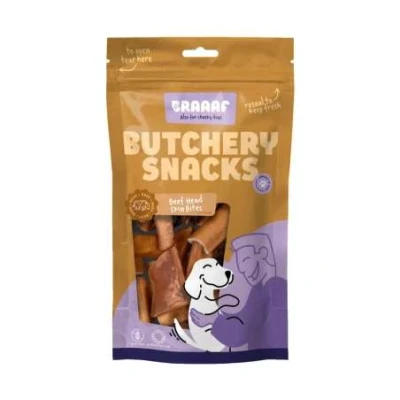 Afbeelding van Braaaf Butchery Beef Head Skin Bites Hondensnack 150 gr