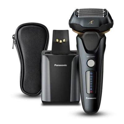 Afbeelding van Panasonic ES LV97 5 blads nat en droog elektrisch scheerapparaat voor mannen, oplaadbare, responsieve baardsensor, multi flex 16D hoofd, automatische reiniging, oplaadstandaard, cadeau mannen
