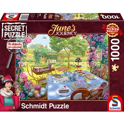 Afbeelding van Schmidt Spiele 59974 June&#039;s Journey, Thee in de tuin, puzzel van 1000 stukjes