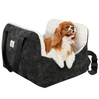 Afbeelding van Pawaboo autostoel voor kleine honden extra zacht hondenbed honden, puppystoel auto met vaste gesp en veiligheidsriem, verdikt autostoel, reisreisbed