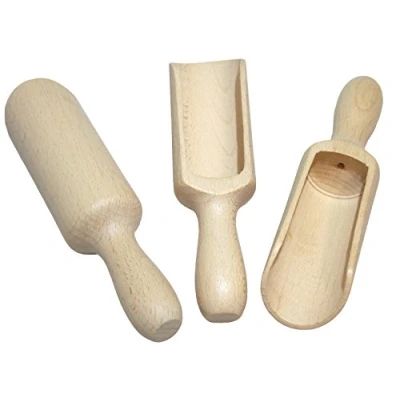 Afbeelding van efo Grote houten schep set van 3 rustieke badzoutlepel multifunctionele lepel houtzout en kruidenlepels stijlvolle snoeplepel waspoederlepels maat 17cm (6,7&quot;) (C5)