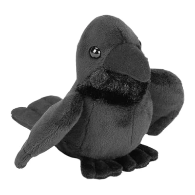 Afbeelding van Wild Republic raaf/kraai knuffel Pluche 13 cm vogels knuffeldieren vogelknuffels