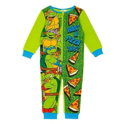 Afbeelding van Teenage Mutant Ninja Turtles Kids Groen &amp; Blauw Character Onesie Duik in avonturen met dit TMNT kostuum Perfect voor spelen, slapen en gezellige nachten All One nachtkleding pak