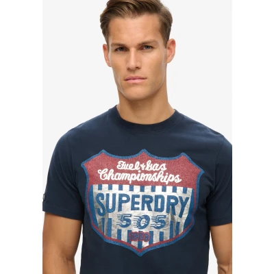 Afbeelding van Superdry Gasoline Workwear Tshirt print, Heren, Maat: Large, Eclipse navy