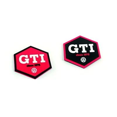 Afbeelding van VW GTI Rubber Magneet, 2 delige Set rood/zwart