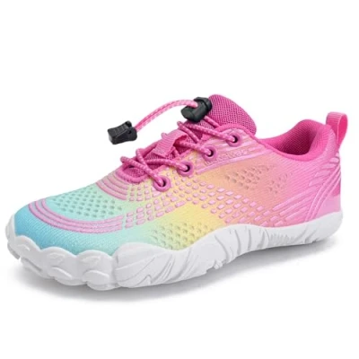Afbeelding van Blotevoetenschoenen, waterschoenen voor kinderen, jongens, meisjes, aqua, zwemmen, natte rif, schoenen strand, zwembad, sport, antislip, sneldrogend, regenboog, 34 EU