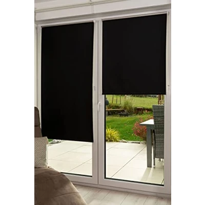 Afbeelding van K home Klemmfix rolgordijn verduistering, zwart, 65 x 200 cm (B L)