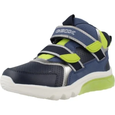 Afbeelding van Geox Sneakers laag Navy/lime voor kinderen, Maat: 36, Imitatieleer/ textiel