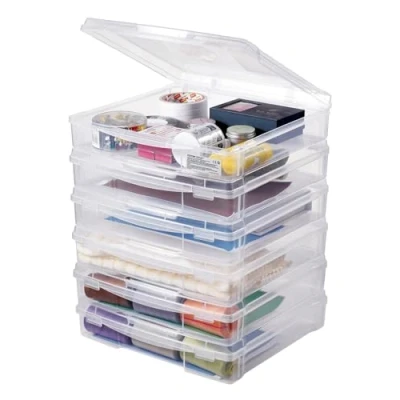 Afbeelding van VEVOR 6 x Opbergdoos Scrapbook Stapelbare Bordspeldozen Plastic Deksel