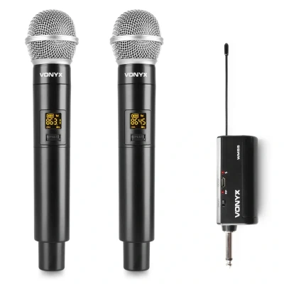 Afbeelding van Vonyx WM552 plug in draadloze microfoonset met 2 microfoons UHF