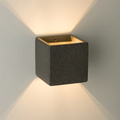 Afbeelding van Wandlamp Macon Zwart Sandstone