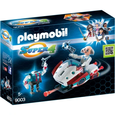 Afbeelding van PLAYMOBIL Super 4 skyjet met Dr. X en robot 9003