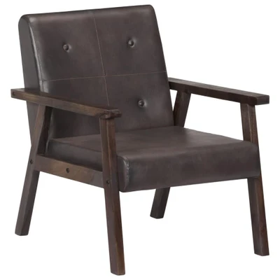 Afbeelding van vidaXL Fauteuil echt leer grijs