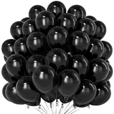 Afbeelding van Teselife Zwarte Ballonnen, 100 Stuks 12 Inch Matzwarte Latex Feest Ballonnen Voor Jongen Mannen Verjaardag Jubileum Bruiloft Verloving Afstuderen Pensioen Decoraties