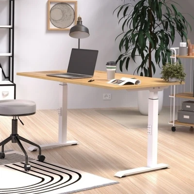 Afbeelding van Germania Downey 140 cm Eiken / Wit Zit Sta Bureautafel