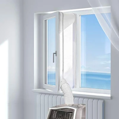 Afbeelding van HOOMEE Raamafdichting voor Mobiele Airconditioners, Wasdrogers, Afzuigluchtdrogers Heteluchtstop Bevestiging aan Ramen, Dakramen, Openslaande Ramen (Airconditioning 300cm)