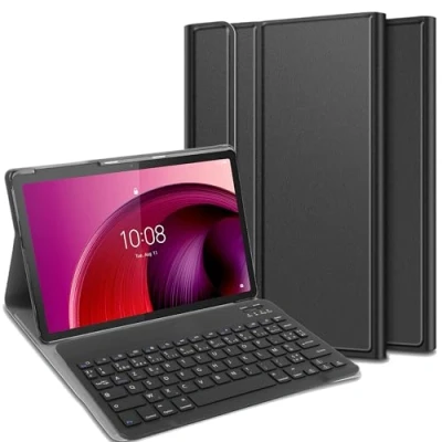 Afbeelding van Cazy Hoes met Toetsenbord AZERTY geschikt voor Lenovo Tab M10 5G Zwart