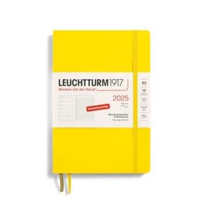 Afbeelding van LEUCHTTURM1917 370511 weekkalender &amp; notitieboek medium (A5) 2025, zachte kaft, citroen, Duits