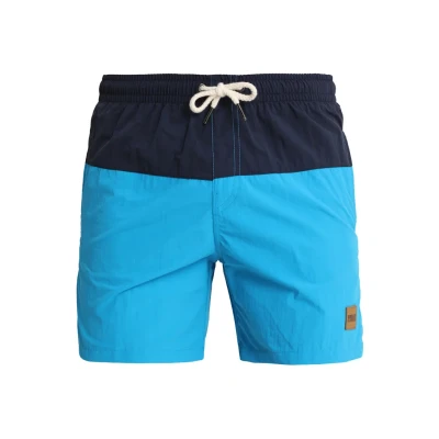 Afbeelding van Urban Classics Block Zwemshorts, Heren, Maat: 3XL, Navy/turquoise