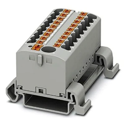 Afbeelding van PHOENIX CONTACT PTFIX 6/18X2,5 NS35A GY verdelerblok met geïntegreerde voeding, 690 V, 24 A, poortnummer 19, doorsnede 0,14 mm² 4