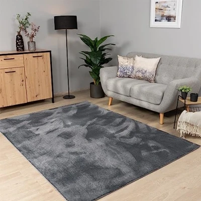 Afbeelding van Paco Home Vloerkleed Woonkamer Laagpolig Wasbaar In Wasmachine Eenkleurig Zacht 140x200 cm