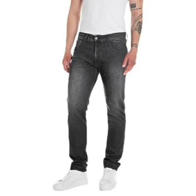 Afbeelding van Replay Anbass Powerstretch denim jeans voor heren, 097, donkergrijs, 34W x 36L