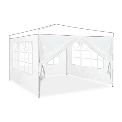 Afbeelding van Relaxdays zijwand partytent 3x2 m set van 4 zijwanden voor paviljoen zijkant wit