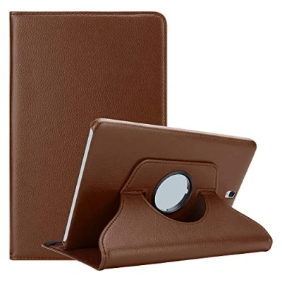 Afbeelding van Cadorabo Tablet Hoesje geschikt voor Samsung Galaxy Tab S3 (9.7 inch) in PADDESTOEL BRUIN Beschermhoes ZONDER auto Wake Up, met stand functie en elastische band sluiting Book Case Cover Etui