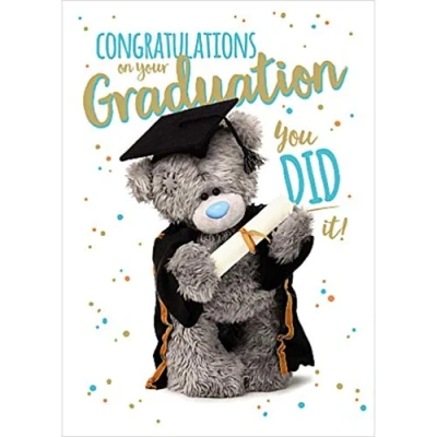 Afbeelding van Me to You Beer Tatty Teddy Foto Finish Gefeliciteerd met je afstuderen wenskaart, wit, ASS93005, 5x7 inch