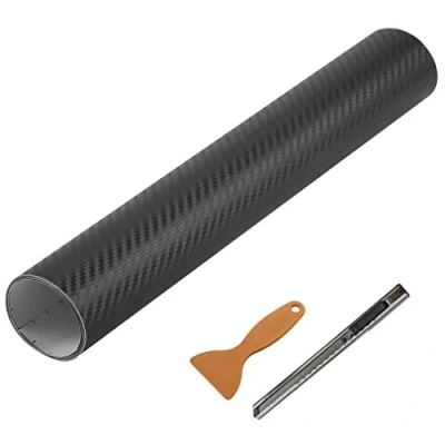 Afbeelding van Carbon film, 3D structuur, voelbare 45 x 152 cm, zelfklevende carbonfolie, autokleeffolie (zwart (45cm 150cm))