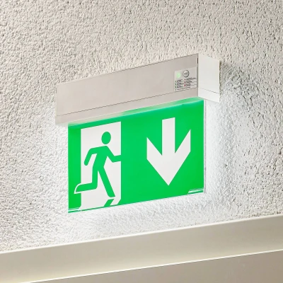 Afbeelding van Arcchio Noodverlichting 1licht Kunststof, plexiglas H: 19.8 cm wit, groen Inclusief lichtbron
