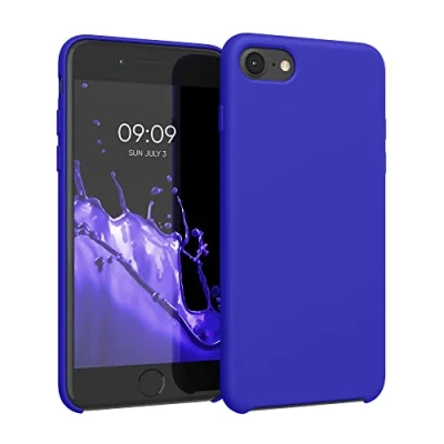 Afbeelding van kwmobile telefoonhoesje geschikt voor Apple iPhone SE (2022) / (2020) 8 7 Hoesje met siliconen coating Smartphone case in Baltisch blauw