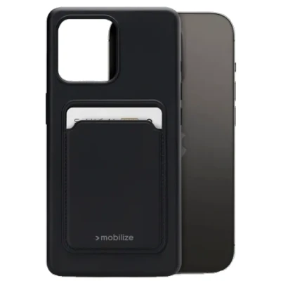 Afbeelding van Mobilize Rubber Gelly Card Case Apple iPhone 14 Pro Matt Black