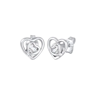 Afbeelding van Elli HERZ Kristall Romantik Oorbellen, Dames, Maat: One Size, Silber