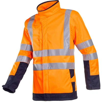 Afbeelding van Softshell Playford Oranje/marine, Maat 3EL