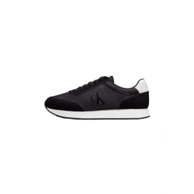 Afbeelding van Calvin Klein Jeans Heren Retro Runner Iconic SNK YM0YM01119 Sneakers, Zwart (Zwart/Helder Wit), 10.5 UK, Helder Wit, 43 EU