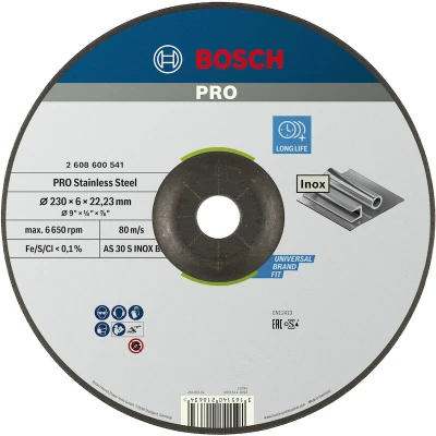Afbeelding van Afbraamschijf Gebogen Expert For Inox As 30 S, 230 X 6 Mm