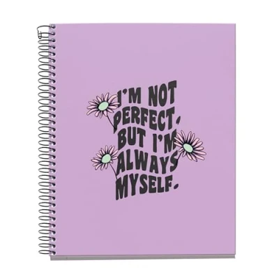 Afbeelding van Miquelrius Notebook A5 (148 x 210 mm), geruit 5 mm, 120 vellen 70 g/m², kartonnen omslag, 4 gekleurde strepen, spiraal, collectie Happy Daisies, Malve