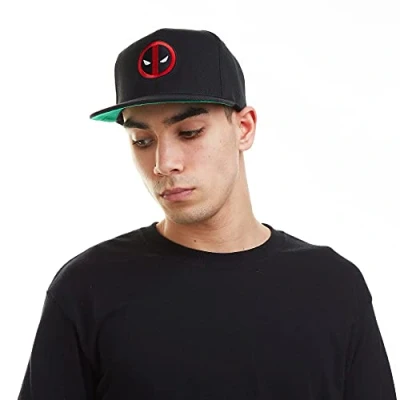 Afbeelding van Marvel Platte pet met Deadpool logo voor heren, Zwart, Eén Maat